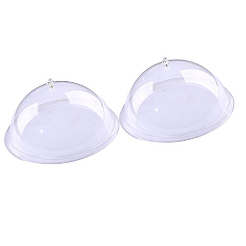 Hemoton 2 peças de capa de acrílico para bolos, capa transparente redonda para bolo Cloche, tampa pa