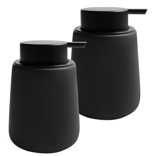 Image of Soap Liquid Dispenser Ceramic with Easy-to-Press Pump Hand Liquid Dispenser for Shampoo Bathroom Kitchen 12 oz 2pcs