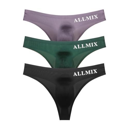 3Pcs Sexy Seamless Underwear Set For Men Low Rise Triangle Ice Silk Thong Briefs for Sports, Gym, and Lounge Sexy Wear
