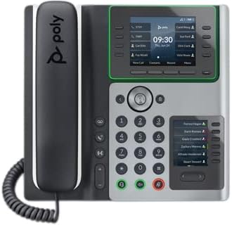 Plantronics Edge E450 IP Desk Phones (Plantronics + Polycom) 8-line Keys Supporting up to 32 Lines - Integrated Bluetooth for Mobile Phone and Headset Pairing