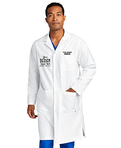 INK STITCH Men WW5172 Custom Embroidery Logo Texts Long Lab Coat - 2XL