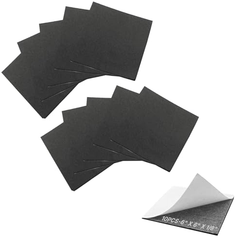 Adhesive Foam Padding Sheets - 10 Pcs 1/8" x 6" x 6" Thin Closed Cell Foam