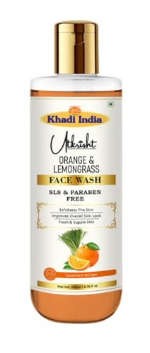 Image of Khadi Orange & Lemongrass Face Wash 200ml | Herbal & Natural | Exfoliates, Brightens, Hydrates & Moisturizes | Minimizes Pores | SLS & Paraben Free | For All Skin Types | Men & Women