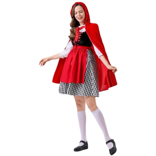 Déguisement Petit Chaperon Rouge adulte avec cape à capuche fluide pour femme