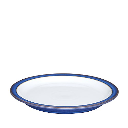 Denby - Imperial Blue Dinner Plates Set of 2 - Dishwasher Microwave Safe Crockery 26.5cm - Blue, White Ceramic Stoneware Tableware - Chip & Crack Resistant Large Plates