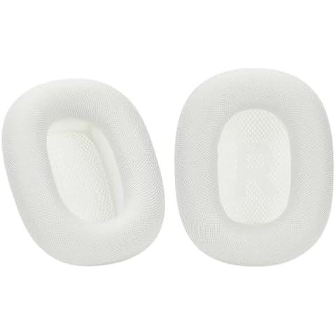 Damex Updated Ear Cushions for airpods max Headphone, mesh Fabric Replacement earpads, Noise Cancellation Mode and Transparency Mode Sound Closer to The Original (White) Cover