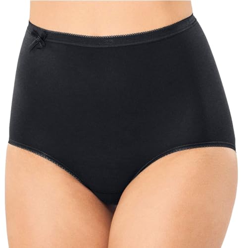 Sloggi Womens 3 Pack Zero Feel High Waisted Cheeky Cotton Underwear or Panties for Ladies Basic Maxi Briefs Black