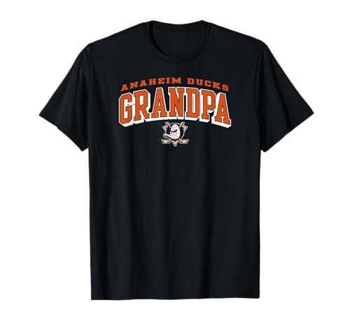 Mens Anaheim Ducks Grandpa Arch Black NHL Officially Licensed T-Shirt