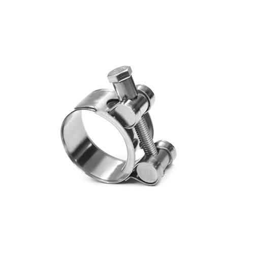 Wenheww 1Pc T-Bolt Hose Clamps, 36-39mm/1.42"-1.54" Working Range 304 Stainless Steel Heavy Duty Adjustable Clamp for Automotive, Plumbing & Industrial Pipes, Silver
