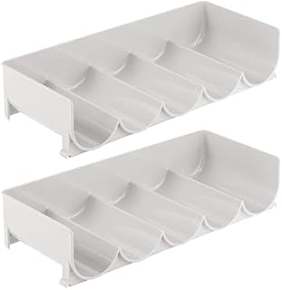 mDesign Set of 2 Stackable Bottle Shelf  Practical Plastic Wine Shelf for up to 5 Bottles  Handy Shelf for Wine Bottles or Other Drinks  Light Grey