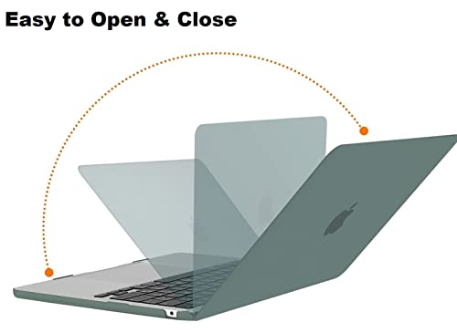 Image of Midkart Case Compatible with MacBook Air 13.6 inch M5 M4 M3 M2 Release 2026-2022 A3449 A3240 A3113 A2681 Touch ID Hard Shell Cover Keyguard Dust Plugs for MacBook Air 13 inch Case, Midnight Green