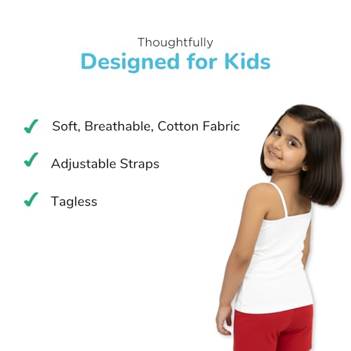Image of YouGotPlanB Inner Camisoles for Girls | Basic Colors | Regular Fit | 100% Cotton | Soft & Stretchy | Adjustable Straps