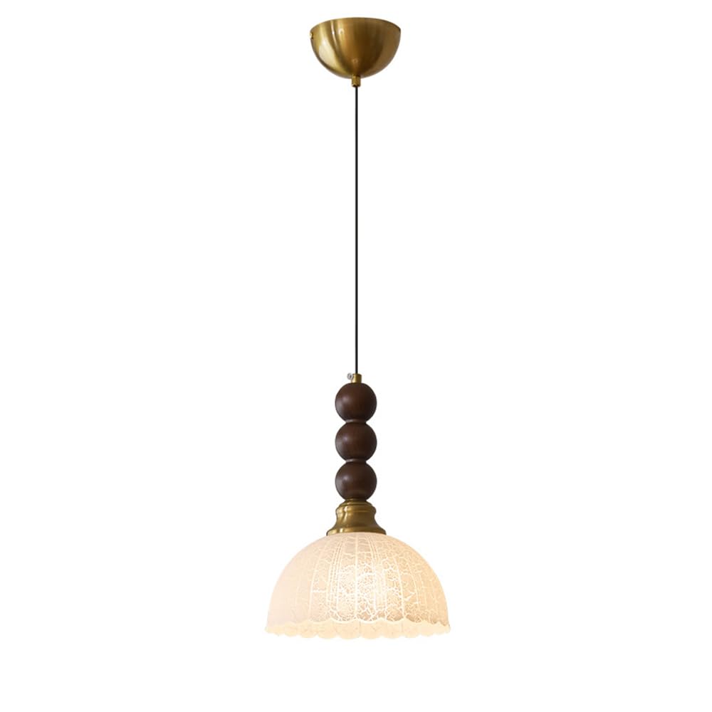 RSZCSMO French Retro LED Bedroom Bedside Chandelier Medieval 7.1-inch Dining Table Porch Glass Chandelier is Suitable for Corridor Bar Cafe Hotel,Lighting Fixture