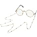 ZOORON Eyeglass Chains for Women, Premium Beaded Eyeglass Necklace Chain Cord, Eye Glasses String Holder 2pack-Black & Gold