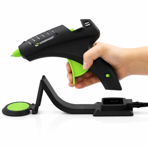 Surebonder Cordless Hot Glue Gun, High Temperature, Full Size, 60W, 50% More Power - Sturdily Bonds...