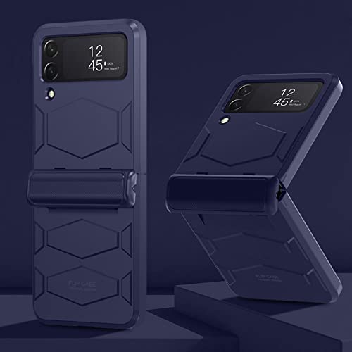 Coque antichoc Samsung Z Flip 4 protection charnière monobloc bleu foncé pour le quotidien