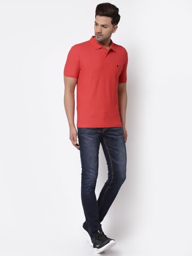 Image of Red Tape Men Red Collared T-Shirt