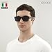 Gucci GG0340S Lettering Logo Rectangular -Shaped Non-Polarized Sunglasses for Men – Includes Luxury Eyewear Kit – Black Frame with Gray Lens