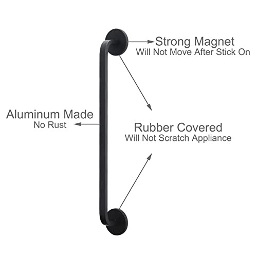 Levoshua Small Magnetic Fridge Handle, Super Strong Magnetic Refrigerator Door Handle, Replacement Pull Handle Bar For Fridge, Metal Entry Door, Metal Garage Door, Dryer Black 1 Pack #TOP3
