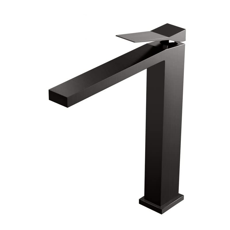 Mitigeur salle de bain noir pour vasque moderne eau chaude et froide