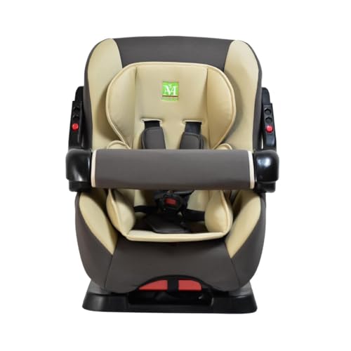 MAAS Car Seat For Newborns Up To 4 Years Old With Forward And Backward Facing Positions And a Safety Belt. The seat is Aasy To remove And Install Soft And Comfortable For The Child To Sit (Beige)