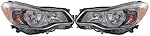 UnayKolb Pair Halogen Headlight HeadLamp Assembly Black Housing For 2012 2013 2014 2015 2016 Subaru Crosstrek Impreza SU2502154&SU2503154