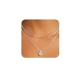 VEEDOFA Women's Necklace 925 Sterling Silver with Cubic Zirconia Delicate Pendant Design, Simple & Trendy 14K Gold Plating, Easy Care & Fade Resistant, No Gemstone