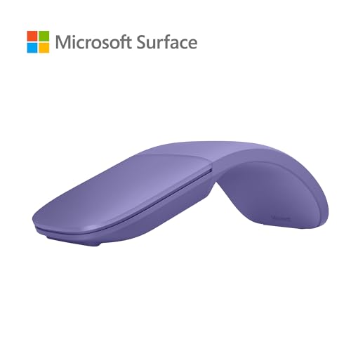 Image of Microsoft Surface Arc Bluetooth Mouse, Ultra-Slim and Lightweight, Snaps Flat for Portability, Full Scroll Plane, Compatible with Windows 11, Battery Included - Violet