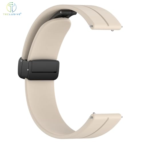 Image of T TECLUSIVE Premium Silicone Strap Band with Magnetic Lock 20mm Compatible for Galaxy Watch 3 41mm | Galaxy Watch 42mm Active 2 | Amazfit Bip GTS | Fire Bolt Ninja | Adjustable Silicon Band