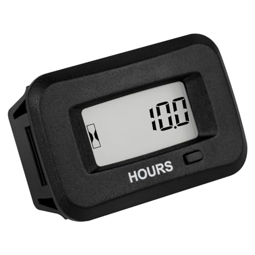 Runleader Digital Maintenance Hour Meter AC/DC 5V to 277V for ZTR Lawn Mower Tractor Generator Motorcycle RV Motorhome Milling Machine etc.