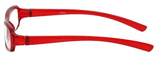 Calabria 8034 Oval Designer Reading Glasses +2.50 Red Women Spring Hinged One Power Readers Distortion Free Lenses Durable #TOP4