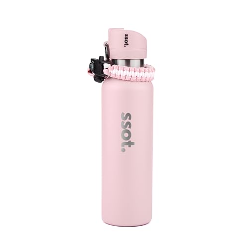 Bouteille d'eau isotherme anti-panique avec kit de survie et alarme sonore rose