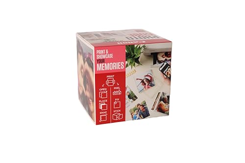 Canon Photo Cube Creative Pack, Pink - PP-201 Glossy II Photo Paper 5x5" (40 Sheets) + Photo Frame - Compatible with Canon PIXMA Printers