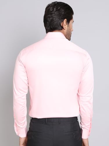 Image of Indian Needle Light-Pink Men's Cotton Solid Formal Shirt. (Light-Pink, XL)