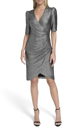 Image of Calvin Klein Short Sleeve Sequin Sheath