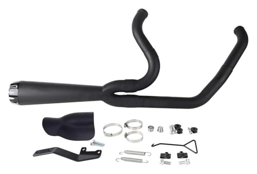 オートバイの排気 フロントリンクパイ 用 ハーレー 用 ソフテイル FX&LR FXL&RS FXRS&T FX&LRST F&XST FXB&B FX&BBS 2018-2025 バイク用 エキゾーストパイプ マフラー 2 In 1 フルサイレンサー(B