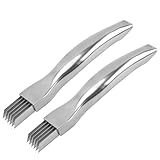 ULDIGI 2 Stück Gemüseschneider aus Edelstahl mit Rutschfestem Griff Praktischer Frühlingszwiebelschneider zum Schnellen Schneiden von Chili und Frühlingszwiebeln