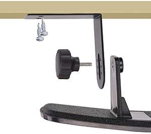 Close-up image of a mounting bracket with screws, designed for securing the rear view mirror to a golf cart frame.