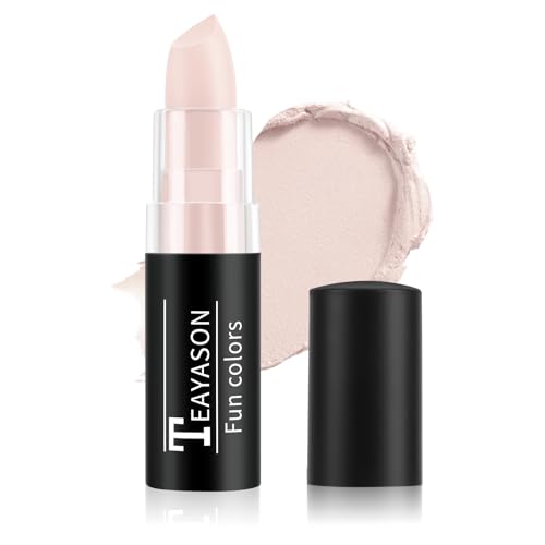 FIVEFULU Nude Pink Face Body Paint Stick, Matte Nude Pink Lipstick Eye Black Stick Face-Paint Make Up, Long Lasting Waterproof Nude Pink Face Makeup for Halloween SFX Stage Costume Cosplay Makeup