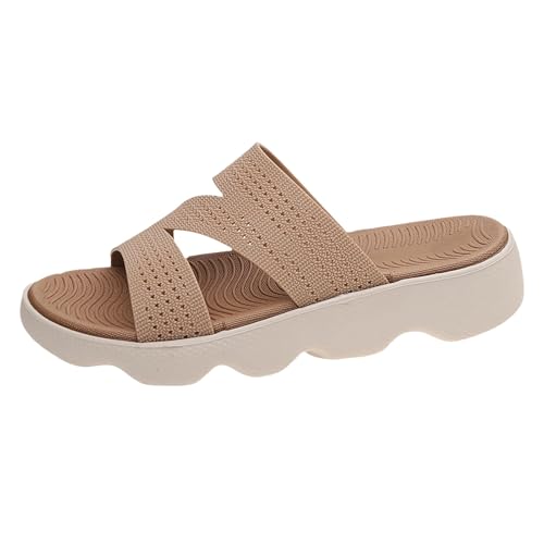 Pantoufles avec sangle croisée et sandales d'été légères pour femme