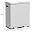 Home Zone Living 16 Gallon Kitchen Trash Can with Dual Compartments for Recycling, CleanAura Odor Control, Stainless Steel, Silver, 60 Liters Total