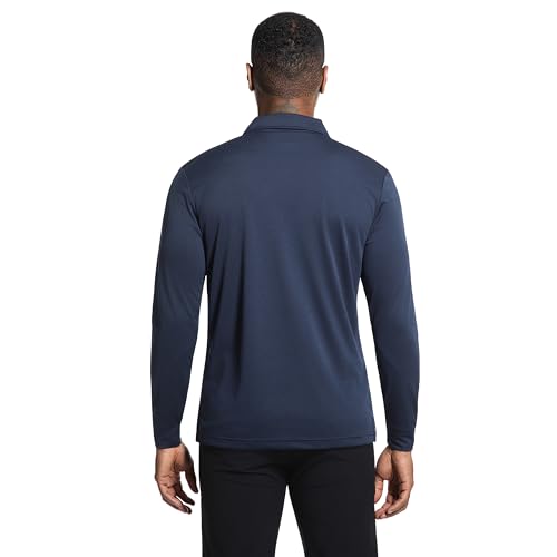 Image of Mens Golf Shirt Long Sleeve Moisture Wicking Dry Fit Performance Solid Pique Collared Golf Polo Shirts for Men