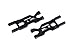 Losi 1/18 Mini-T 2.0 2WD Stadium Truck Upgrade Parts Aluminum Rear Lower Arms - 2Pc Set Black