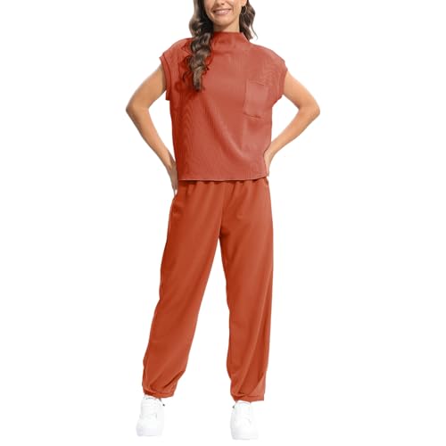 Conjunto de punto amropi chándal de mujer de manga corta para home office