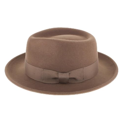 Image of Belfry Gangster Men's Fedora - Crushable 100% Wool Felt Hat, Stain Resistant & Travel Friendly Dress Fedora
