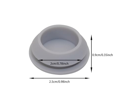 Image of ONLYKXY 5 Pcs Silicone Round Snap in Type Locking Furniture Hole Plugs Button Protective Cover Cap Head (Grey) (20MM(0.78inch))