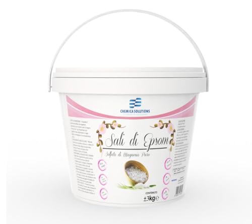 Sales de Epsom 3 kg, sulfato de magnesio puro para aromaterapia, baño relajante, 100% natural