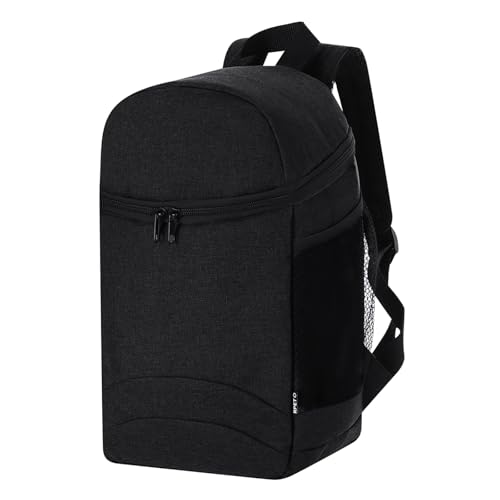 ADRI - Mochila Nevera Porta Alimentos térmica 11 litros - Mochilla de peva isotérmica para Mujeres y Hombres - Bolsa portátil para Trabajo, Oficina, Acampada, pícnic, Barbacoa, pícnic, Playa (Negro)