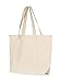 Q-Tees 34.6L Large Canvas Deluxe Tote One Size Natural/ Natural