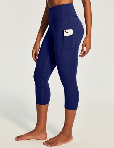 Image of Ewedoos Capri Leggings for Women High Waisted Yoga Pants with Pockets for Women Tummy Control Workout Leggings Yoga Capris